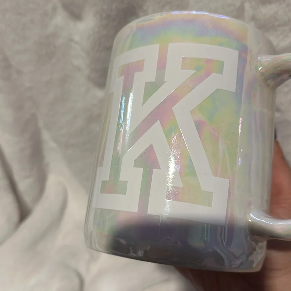 Victoria Secret PINK Oversized Huge Iridescent White Pearlized Mug